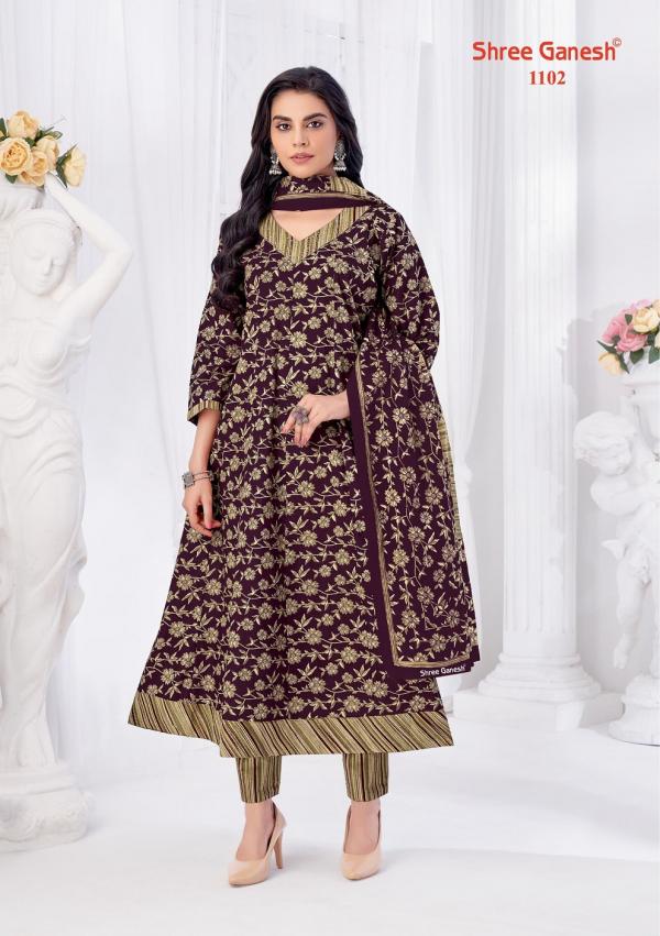 Shree Ganesh Zeenat Vol-1 – Anarkali Kurti Pant With Dupatta